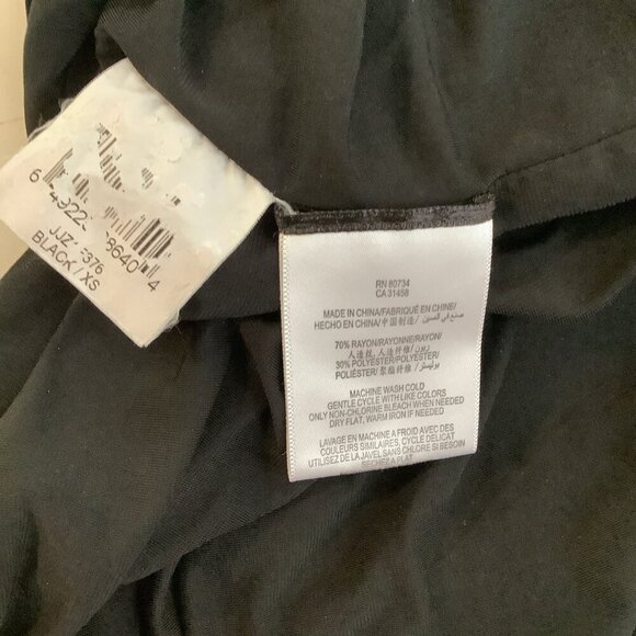 Max Azria Open Front With Neck Tie And Waist Tie Closure Black Top Size XS - Picture 8 of 8